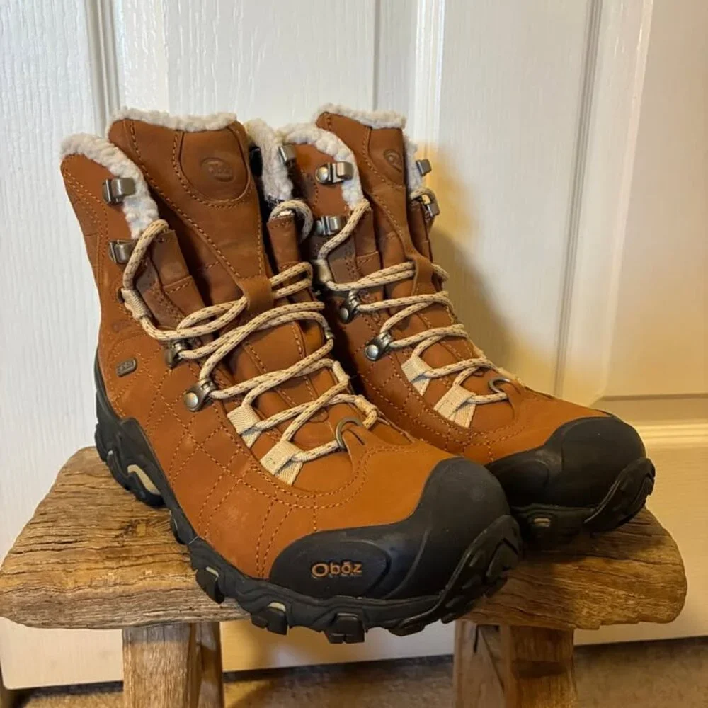 Oboz Women’s Bridger 7" Insulated Waterproof Boots Freeze Guard Cashew Size 8 - Picture 2 of 6